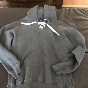 Grey lace up hoodie